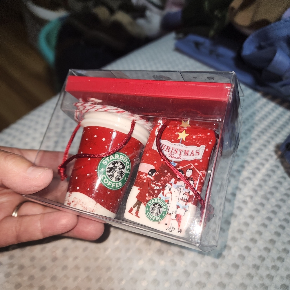 VINTAGE STAR BUCKS NIB 2007 CHRISTMAS ORNAMENTS SET